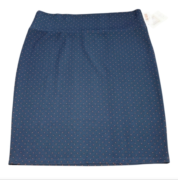 NWT Lularoe Blue Red Polka Dot Cassie Pencil Skirt Size 2XL XXL - Picture 1 of 4